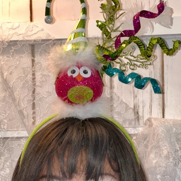 Christmas Lime Green DoDo Bird Headband. Adult Christmas Headband, Christmas Top - Picture 9 of 16